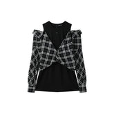 Women's Multi-Way Plaid Two-Piece Dress Set